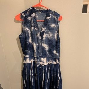Tommy Hilfiger Pleated Palm Dress